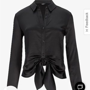 NWT satin tie front relaxed portofino shirt